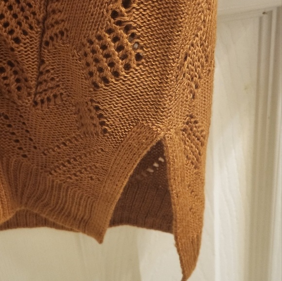 Market & Spruce Open Knit Cardigan New With Tag Terracotta Color Medium Size - Picture 6 of 8